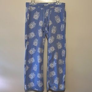 Fleece pajama pants: Owls, women’s medium, blue, new with tags
